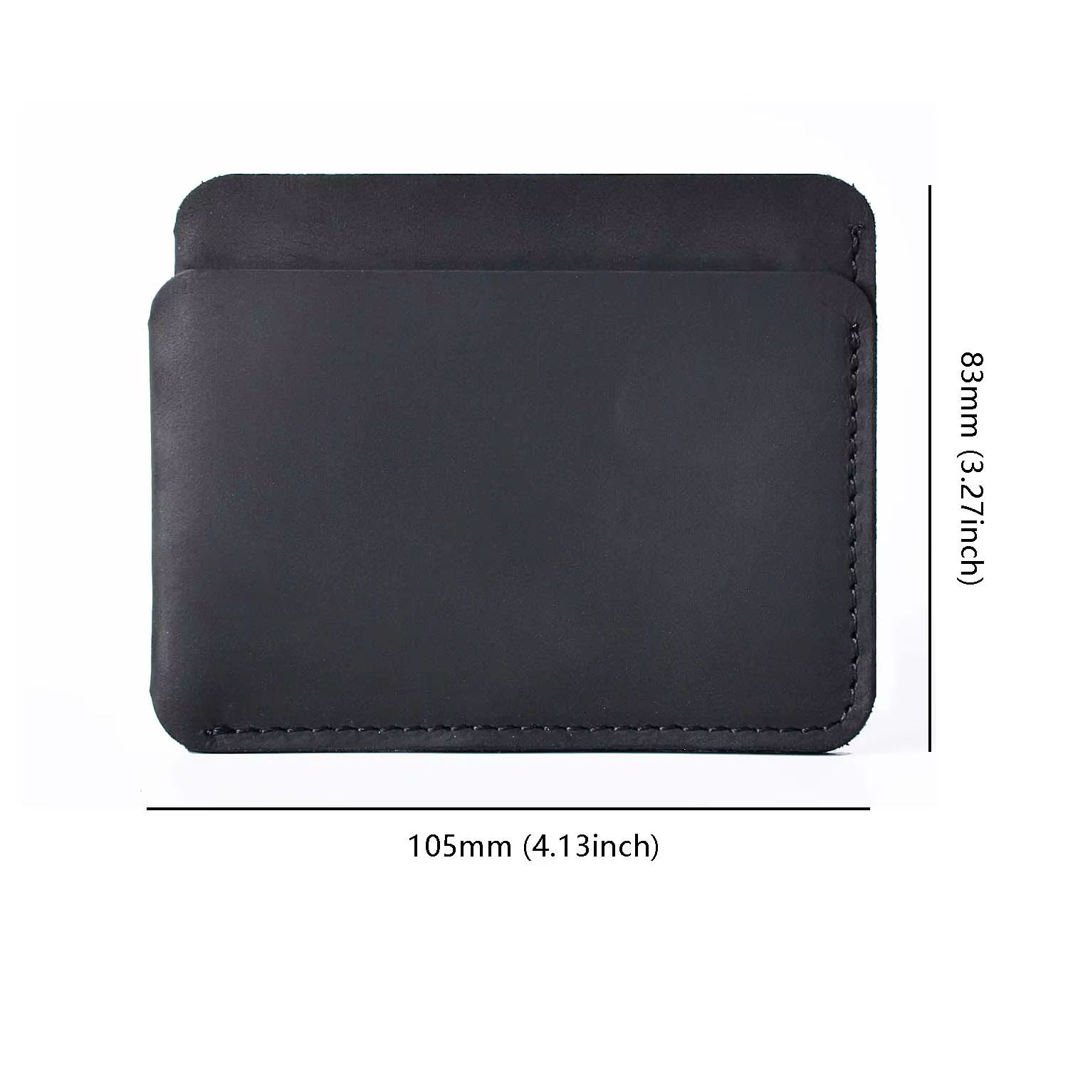 AIGUONIU portefeuille de cartes en cuir véritable pleine fleur Style Vintage Crazy Horse poche avant