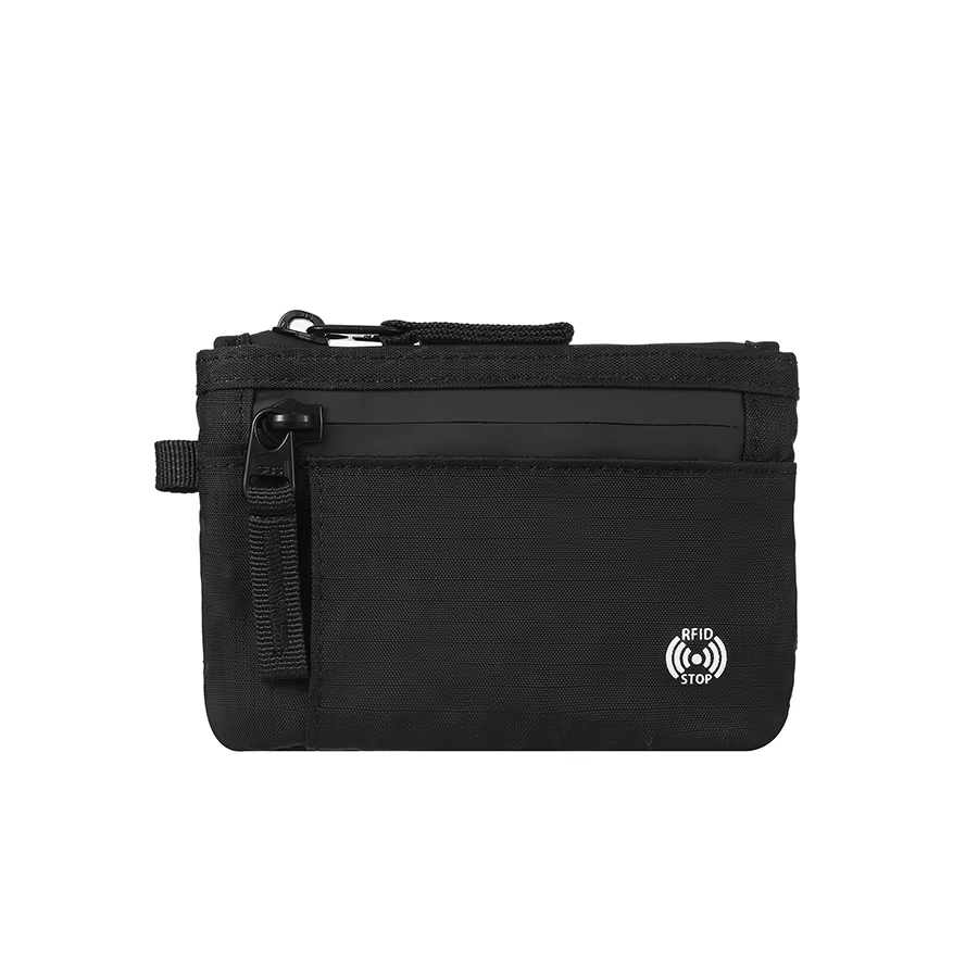 Porte-carte de crédit Rfid de luxe, étui antivol mince avec mousqueton, porte-monnaie en Nylon pour 