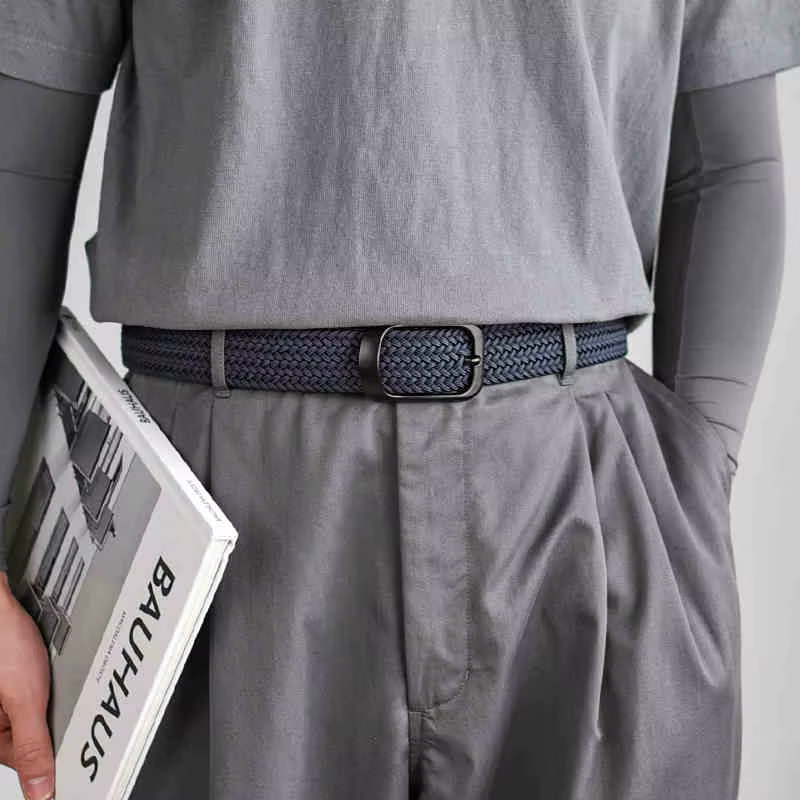 Ceinture de tissage ceinture à la mode pour hommes pour jeunes adultes ceinture de pantalon en toile