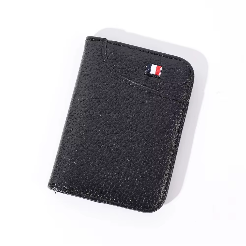 Portefeuille personnalisé ultra-fin en cuir PU souple pour cartes de crédit, porte-cartes pour homme