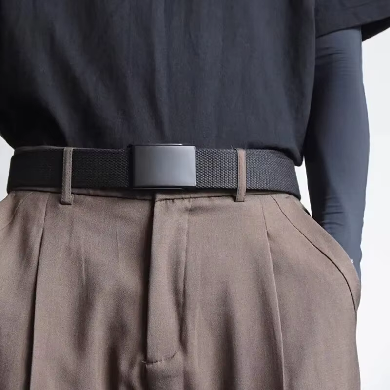 Ceinture en toile respirante pour hommes et femmes, ceinture réglable, DulFor Jeans, extérieur, unis