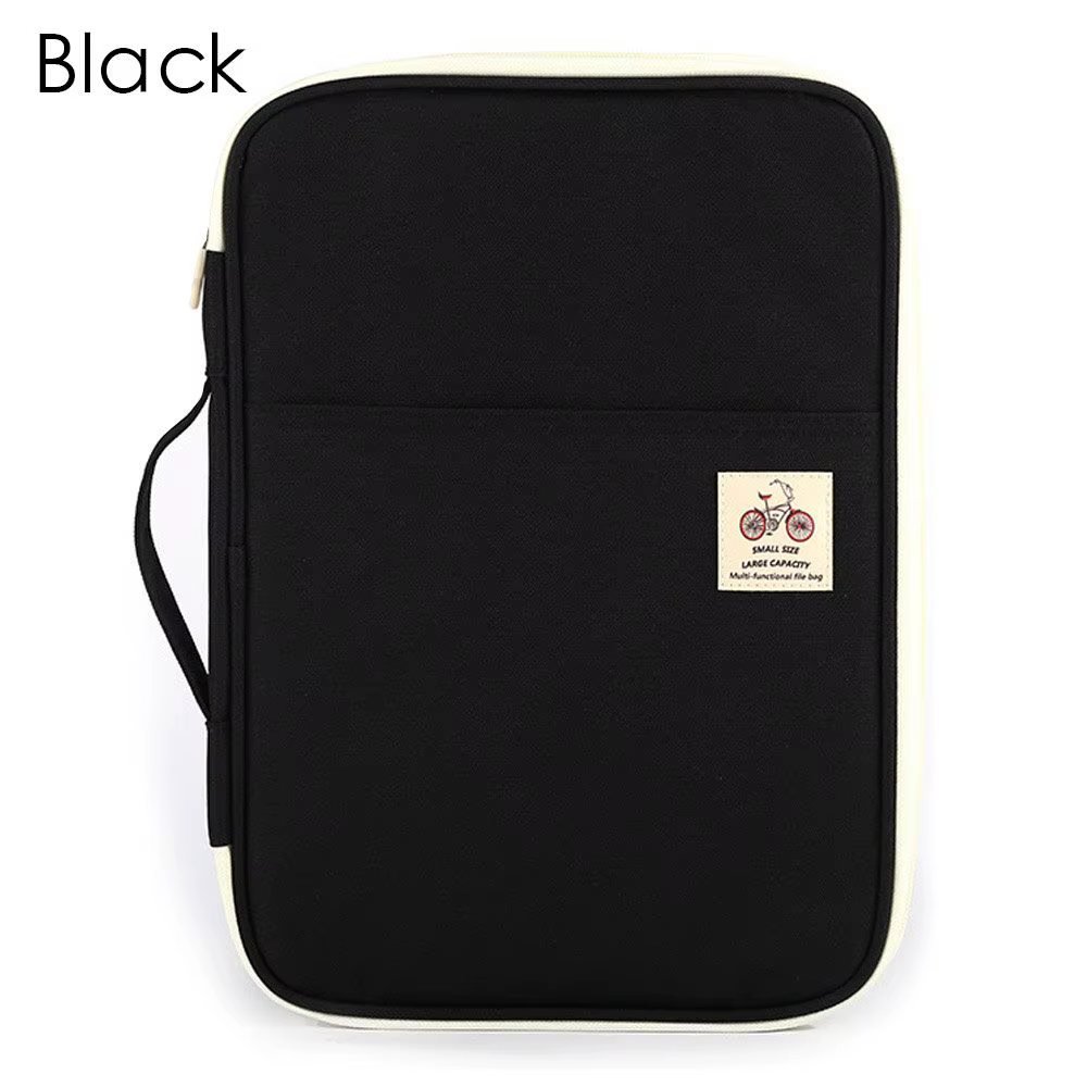 Portefeuille de voyage portable avec dossier de conférence, dossier multifonction zippé, sac à docum