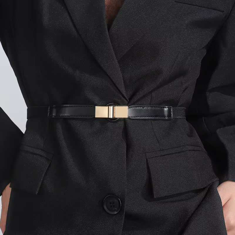Ceinture à boucle pour femme, ceinture décorative, ceinture à nouer avec jupe, ceinture fine élastiq