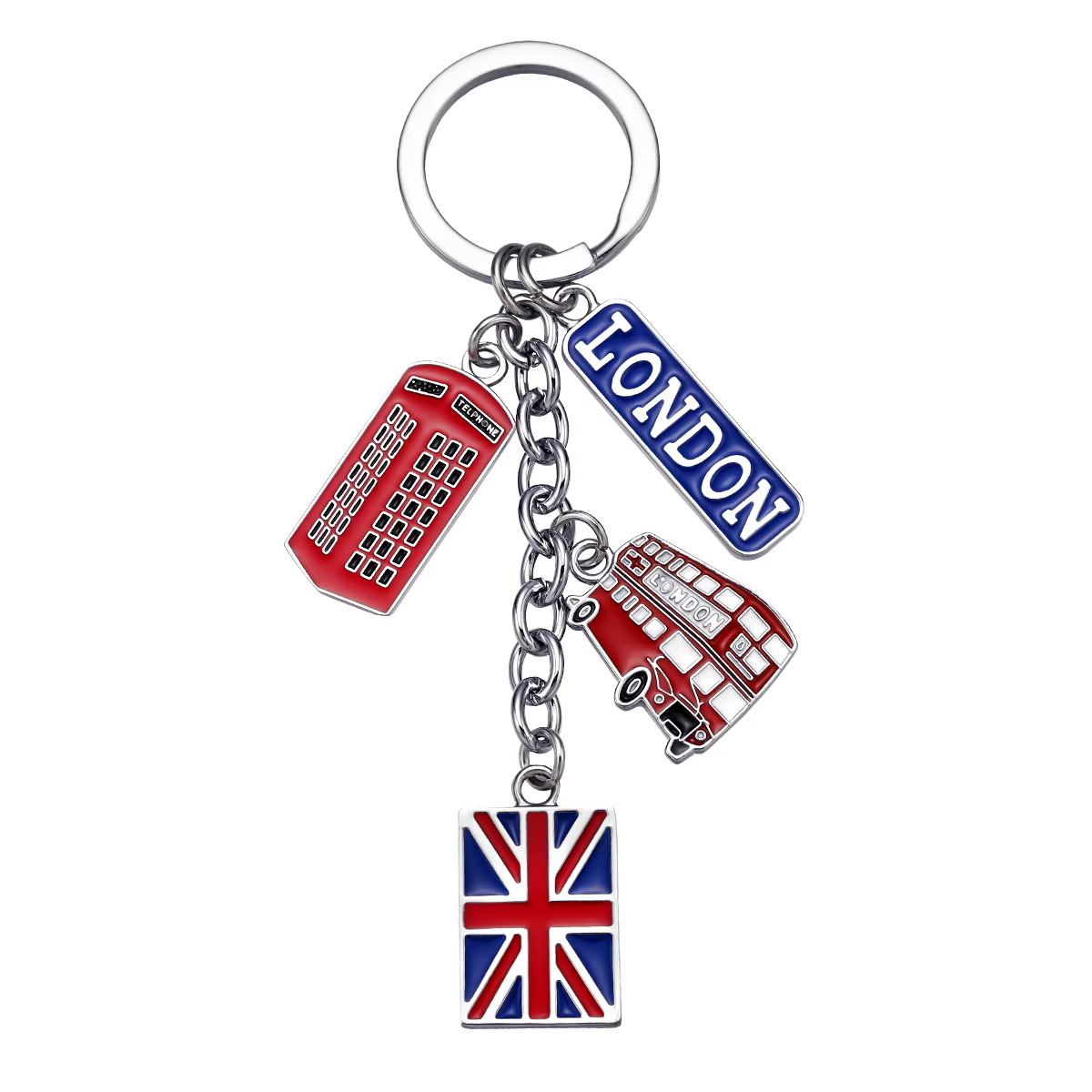 Porte-clés vintage style britannique Union Jack, drapeau du Royaume-Uni, porte-clés en métal, souven