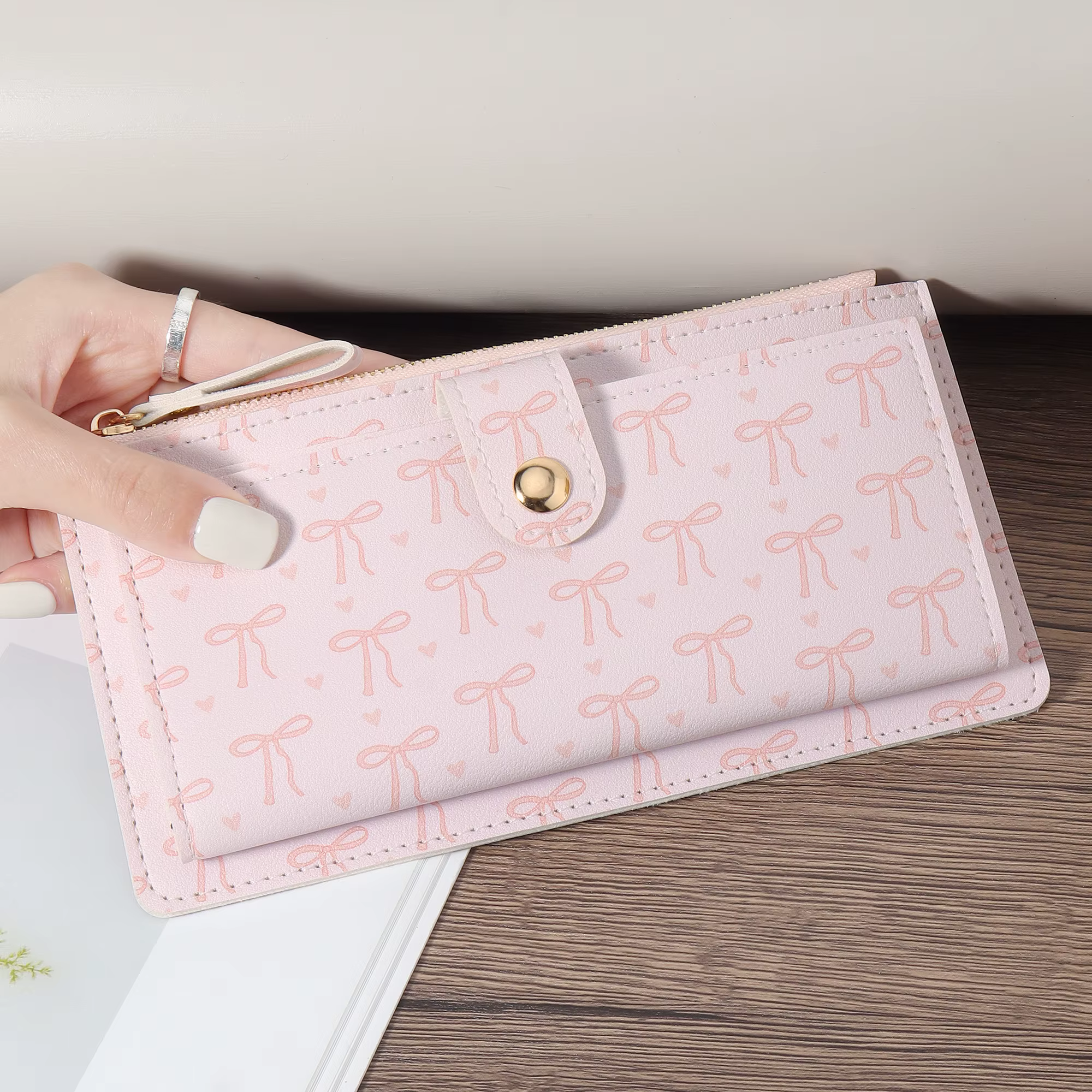 Portefeuille long pour femmes, porte-monnaie, portefeuille multifonction avec fente pour cartes, por
