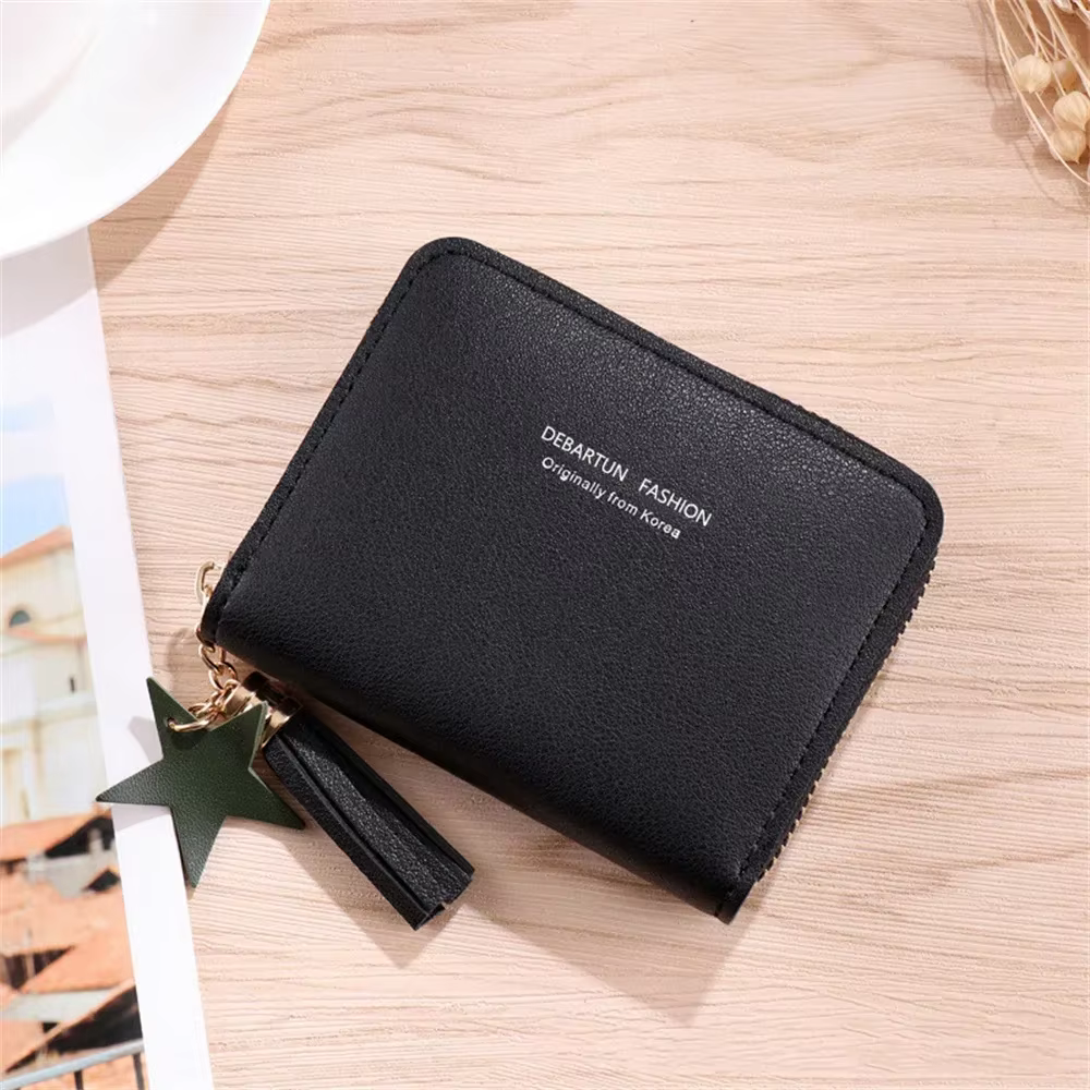 Porte-monnaie en cuir PU pour femmes, pochette simple, porte-cartes exquis pour filles, portefeuille