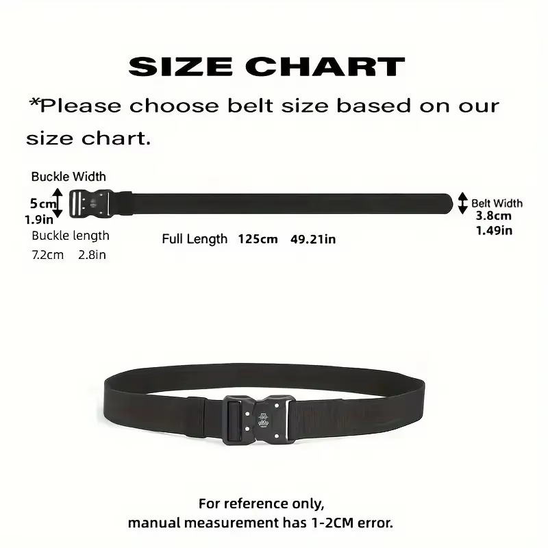 Véritable ceinture tactique noire à dégagement rapide pour hommes, boucle de ceinture d'extérieur à