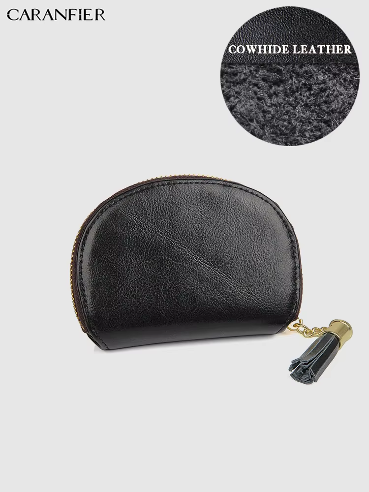 CARANFIER femmes porte-monnaie véritable cuir de vachette fille portefeuilles RFID cartes pochette m