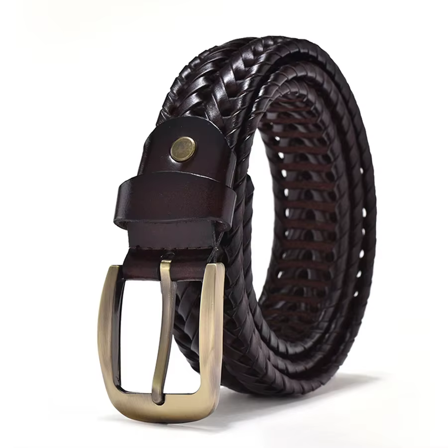 Ceinture tressée décontractée pour homme, boucle à ardillon tendance, ceinture durable pour usage qu