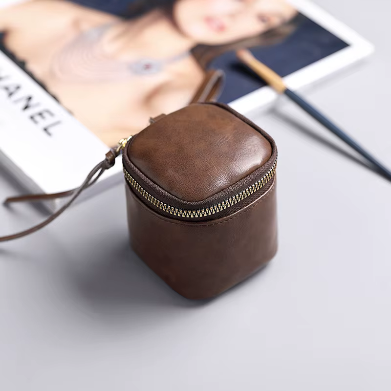 Petit porte-monnaie carré en cuir PU pour femme, haute qualité, rouge à lèvres, étui de rangement co