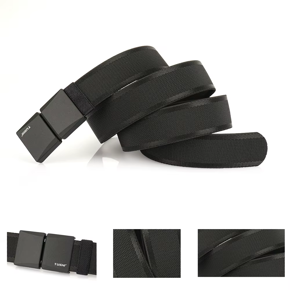 TUSHI ceinture élastique pour hommes boucle magnétique alliage boucle à dégagement rapide unisexe ce
