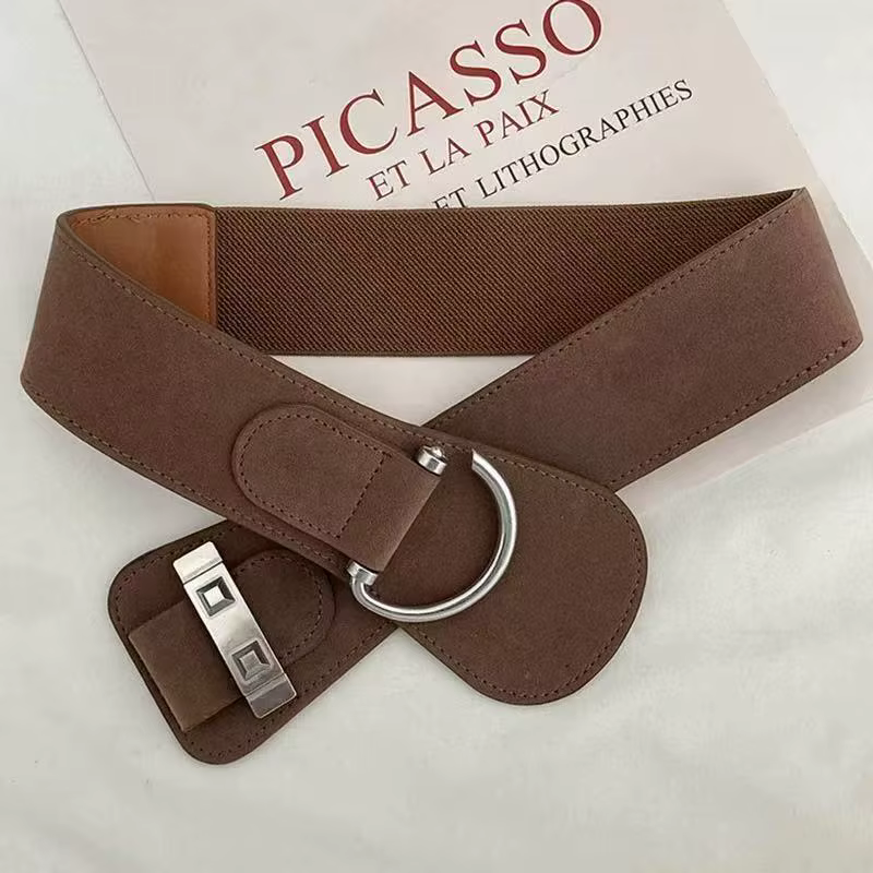 Ceinture large en daim pour femmes, nouveau Style rétro américain d'hiver, paires avec robes et mant