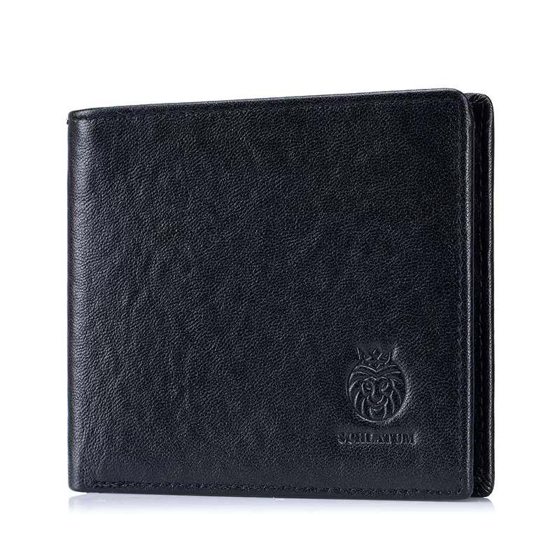 Portefeuille en cuir véritable pour hommes 9 cartes portefeuille pour hommes à deux volets blocage R