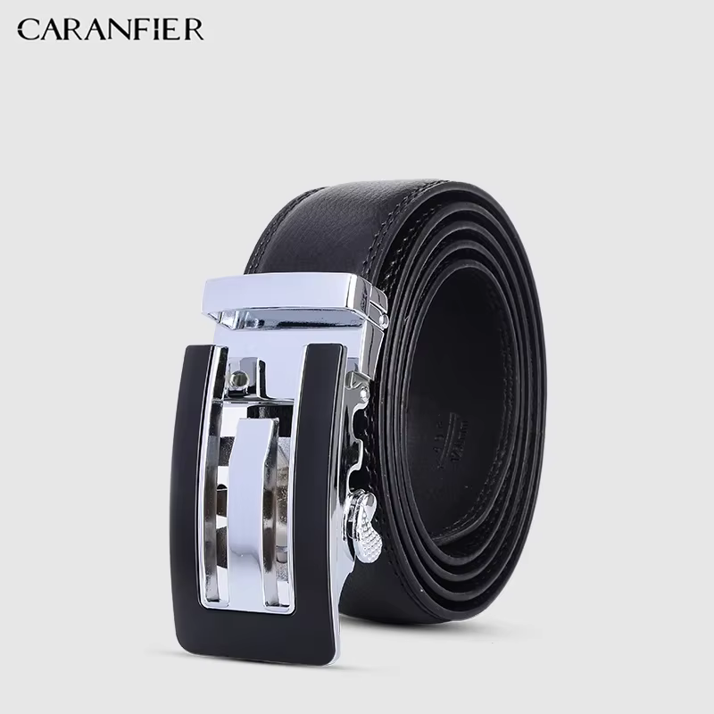 CARANFIER ceintures en cuir véritable pour hommes boucle automatique mode affaires véritable Faux ce