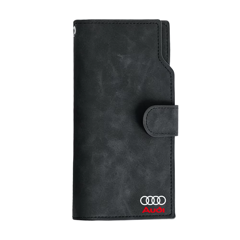 Portefeuille de rangement pour permis de conduire et cartes de crédit avec logo Audi Sline TT RS S Q