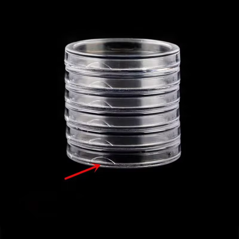 Porte-monnaie en plastique Transparent, 100 pièces, paquet d'entrepôt 16-46mm, présentoir de Capsule
