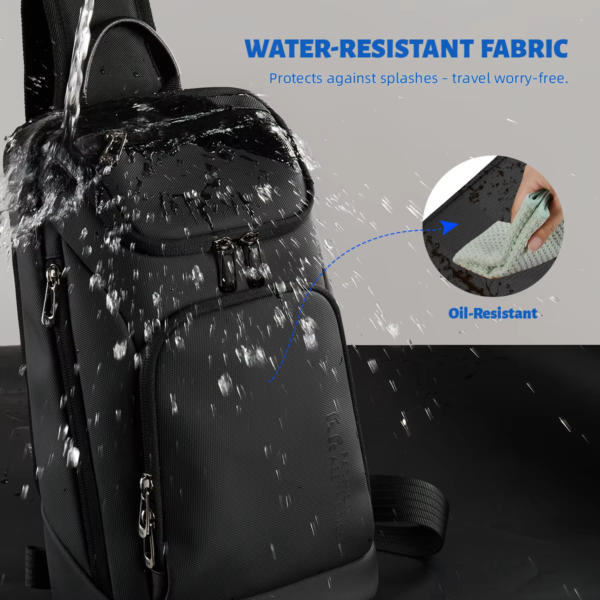 HcanKcan sac à bandoulière pour hommes d'affaires sac de poitrine étanche à la mode pour IPad 11 pou