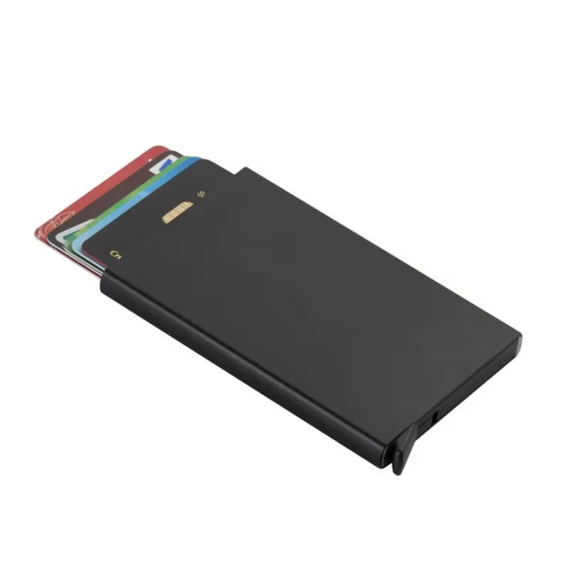 Porte-cartes à rabat automatique, pochette latérale, grande capacité, 12 fentes pour cartes, boîte à