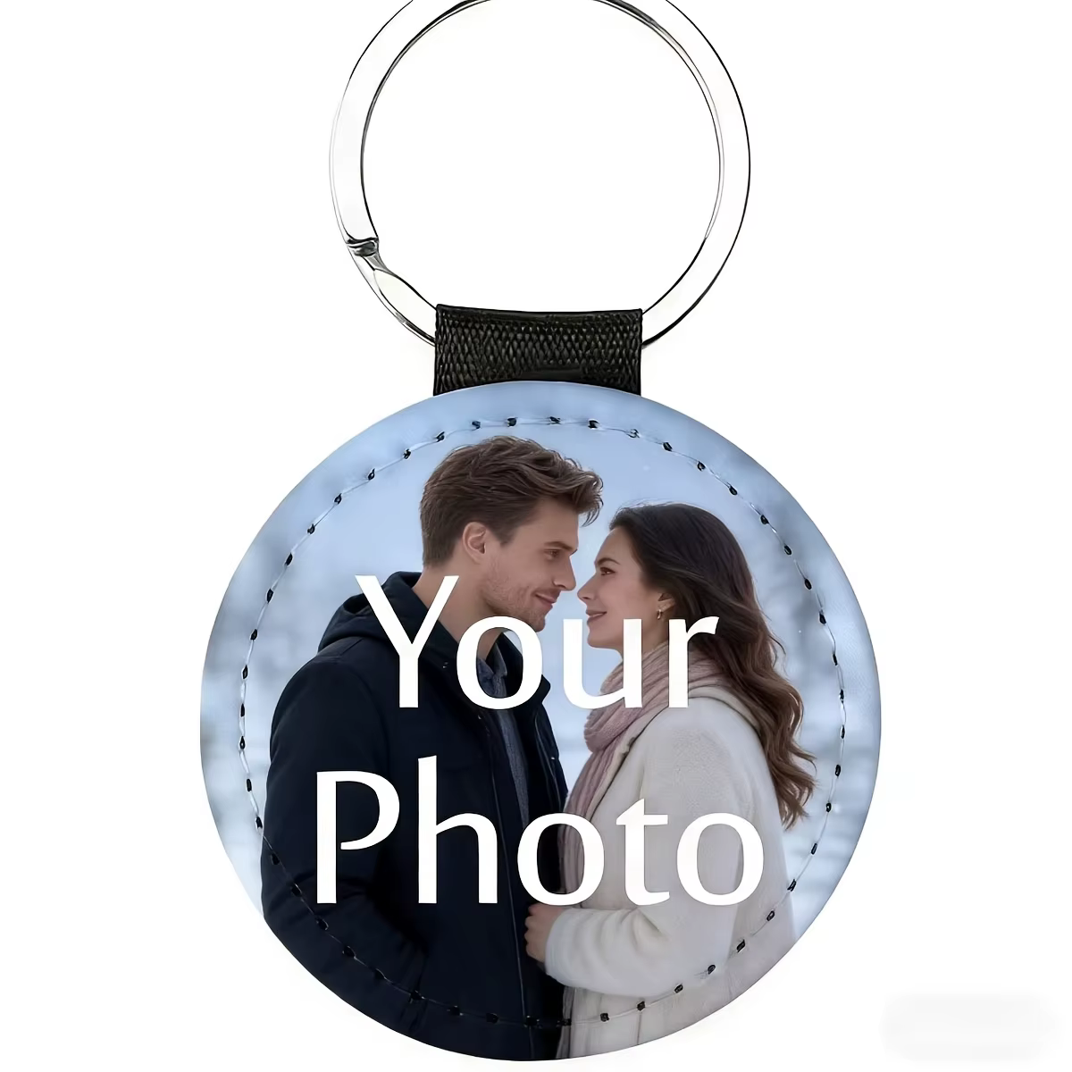 Porte-clés personnalisé en similicuir avec photo, ornement suspendu exquis, cadeau idéal pour différ