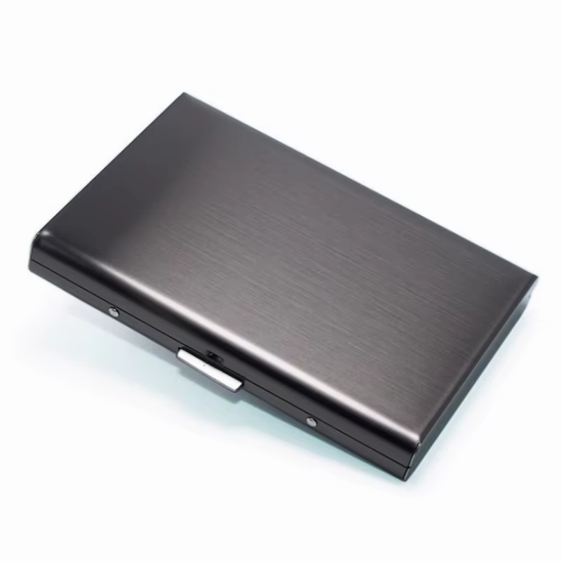 Porte-carte de crédit en métal pour hommes, portefeuille minimaliste RFID, étui porte-carte bancaire