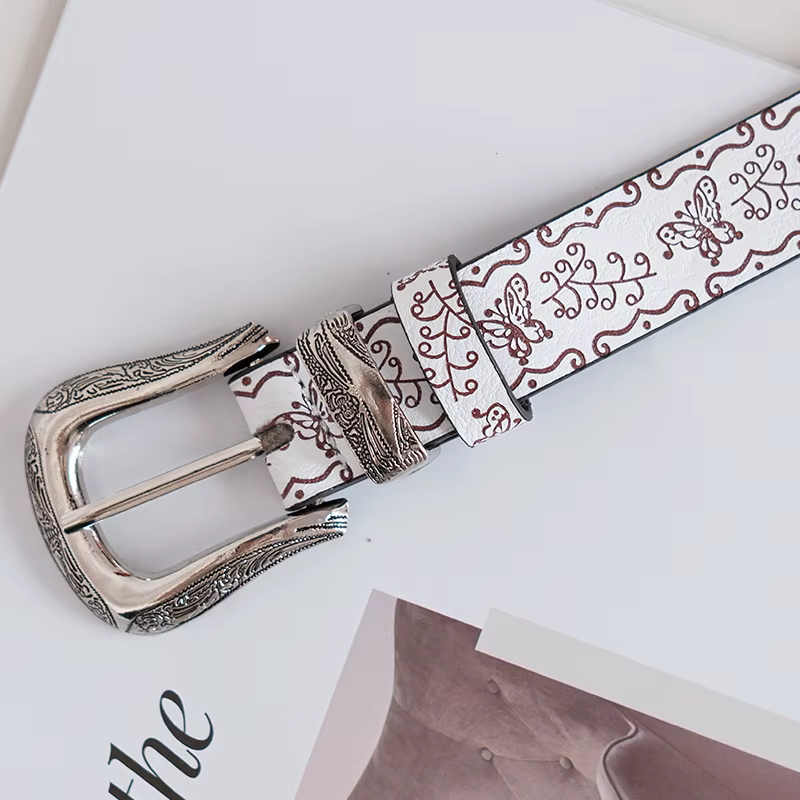 Ceinture de style américain rétro marron pour femmes, nouvelle ceinture en cuir pour fille sexy mill