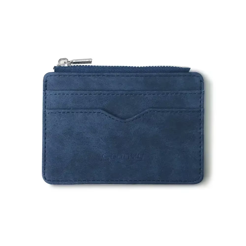 Portefeuille court en cuir mat pour hommes, rétro, multi-cartes, tissu givré, porte-cartes, argent, 