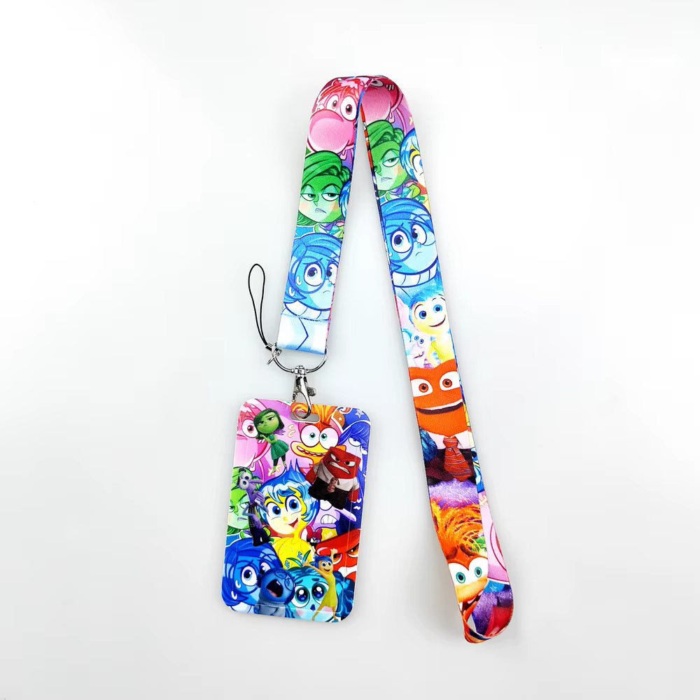 Disney à l'envers dessin animé PVC couverture de carte étudiant Campus suspendu cou sac porte-carte