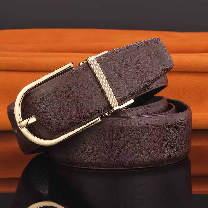 Classique mode boucle ardillon 3.3 cm ceintures hommes en cuir véritable haute qualité ceinture pour
