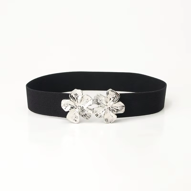 Ceinture élastique à la taille pour femme, paire florale, ceinture struclarge avec pardessus, robe c