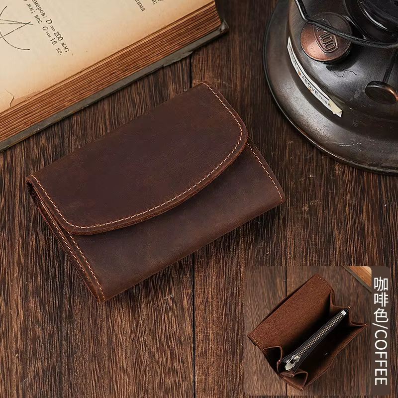 Vintage Crazy Horse cuir porte-carte de crédit portefeuille hommes véritable peau de vache mince ID 