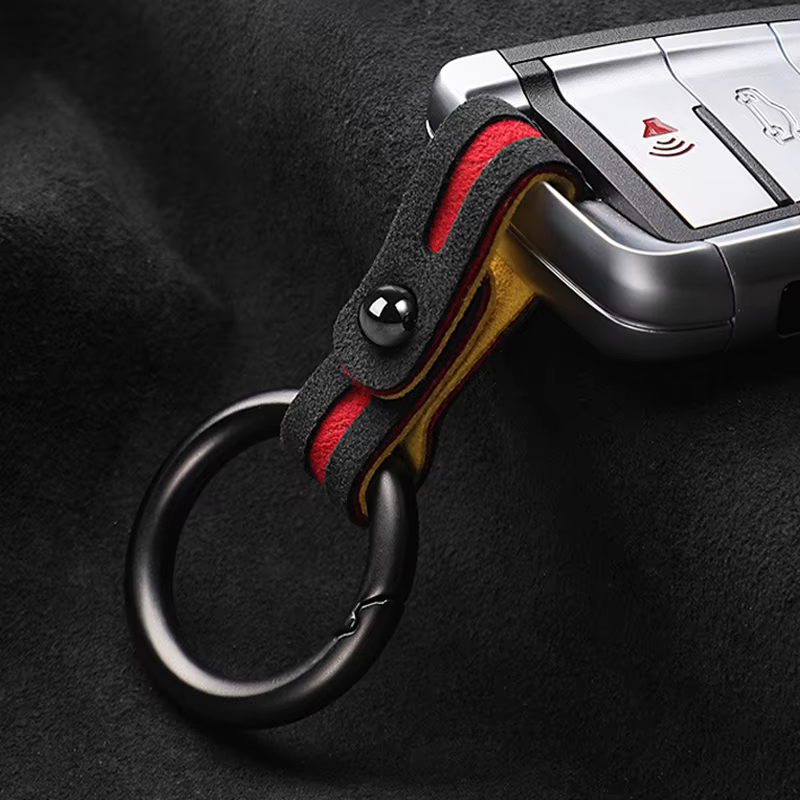 Porte-clés en métal, cuir et daim pour voiture, porte-clés de haute qualité pour BMW, Mercedes-Benz,