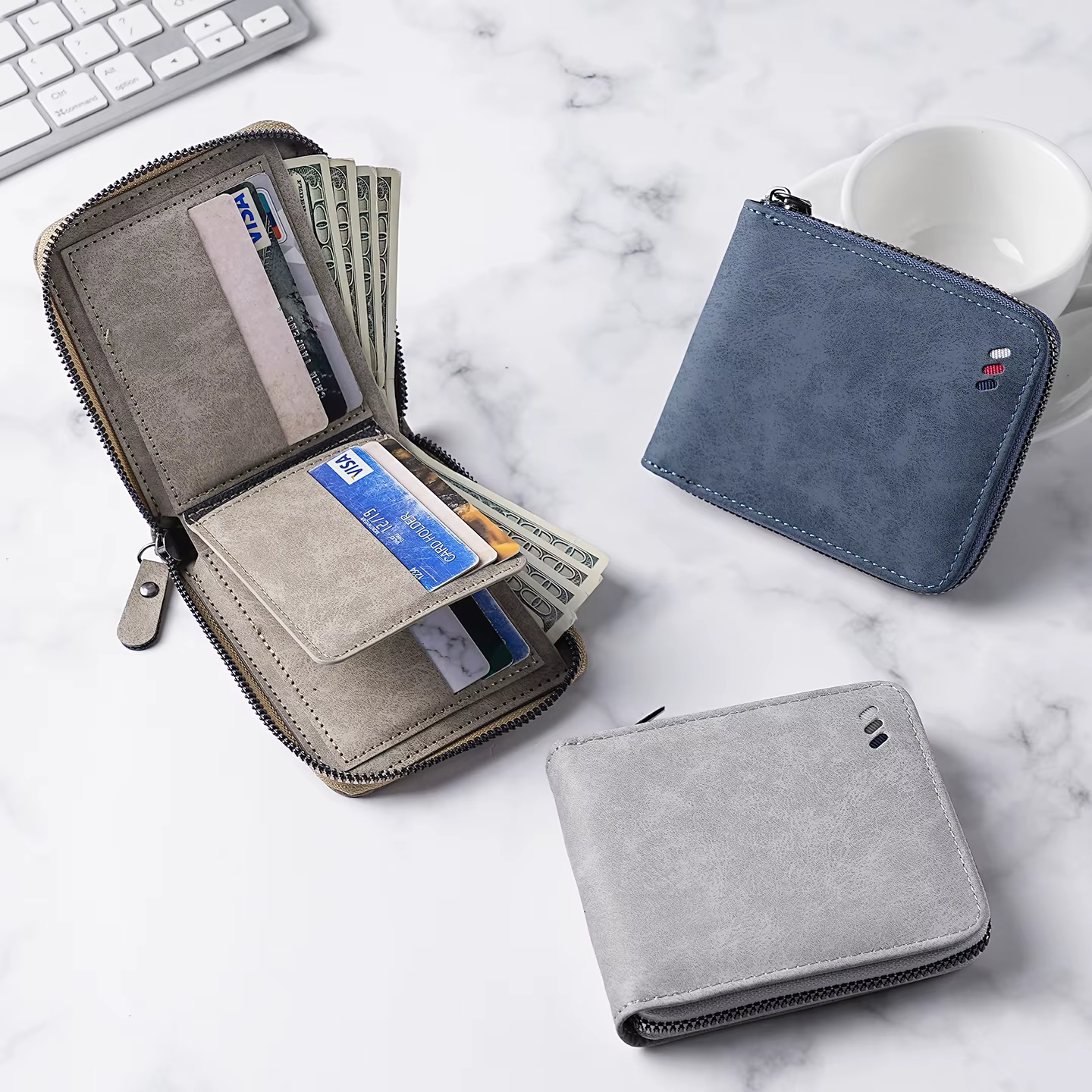 Nouveau portefeuille pour hommes de grande capacité-organisateur multi-cartes avec fonctionnalités a
