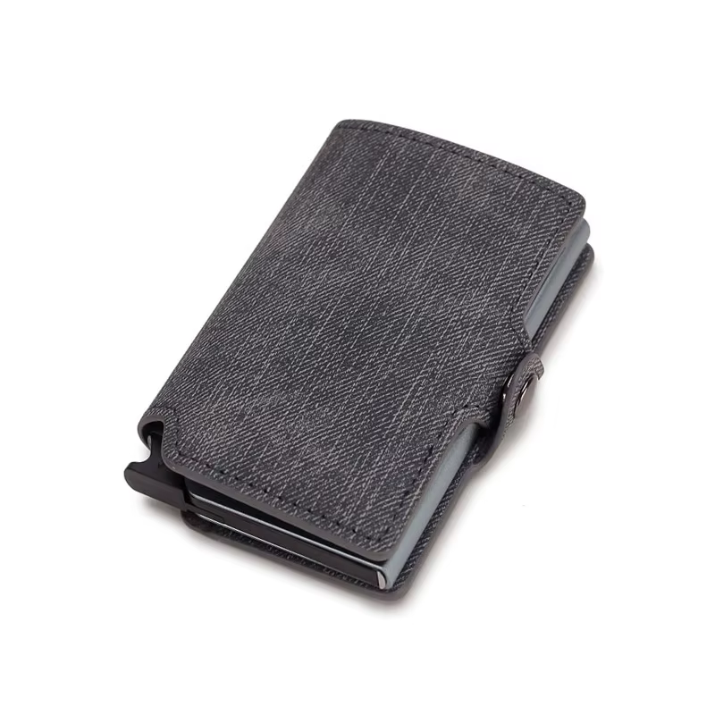 Porte-cartes en cuir à la mode pour femmes, porte-carte d'identité de luxe en aluminium Vintage avec