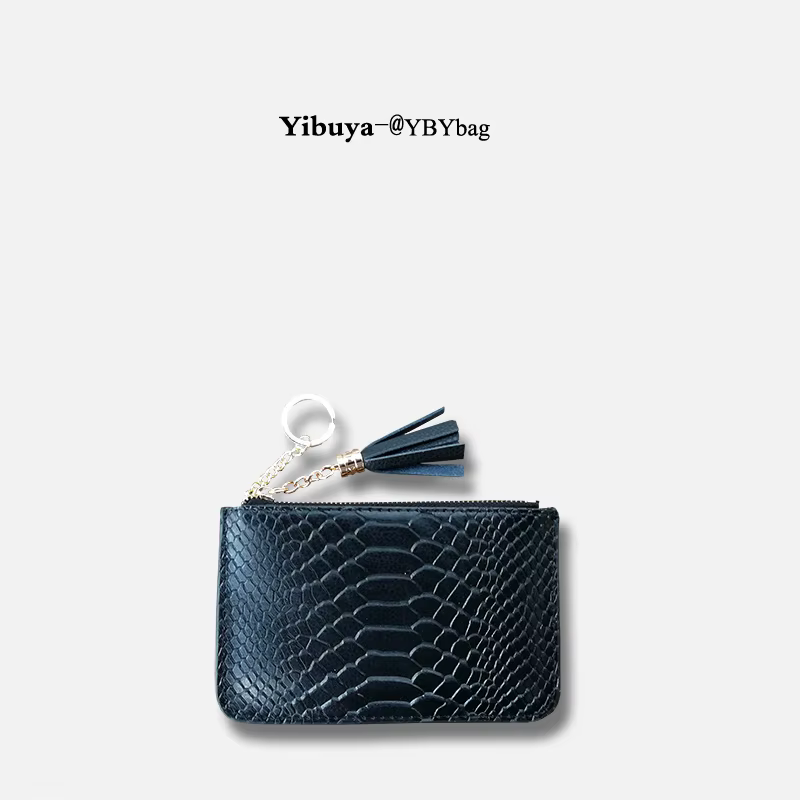 Portefeuille court en cuir motif serpent pour femmes, nom personnalisé, Ultra fin, Simple, fermeture