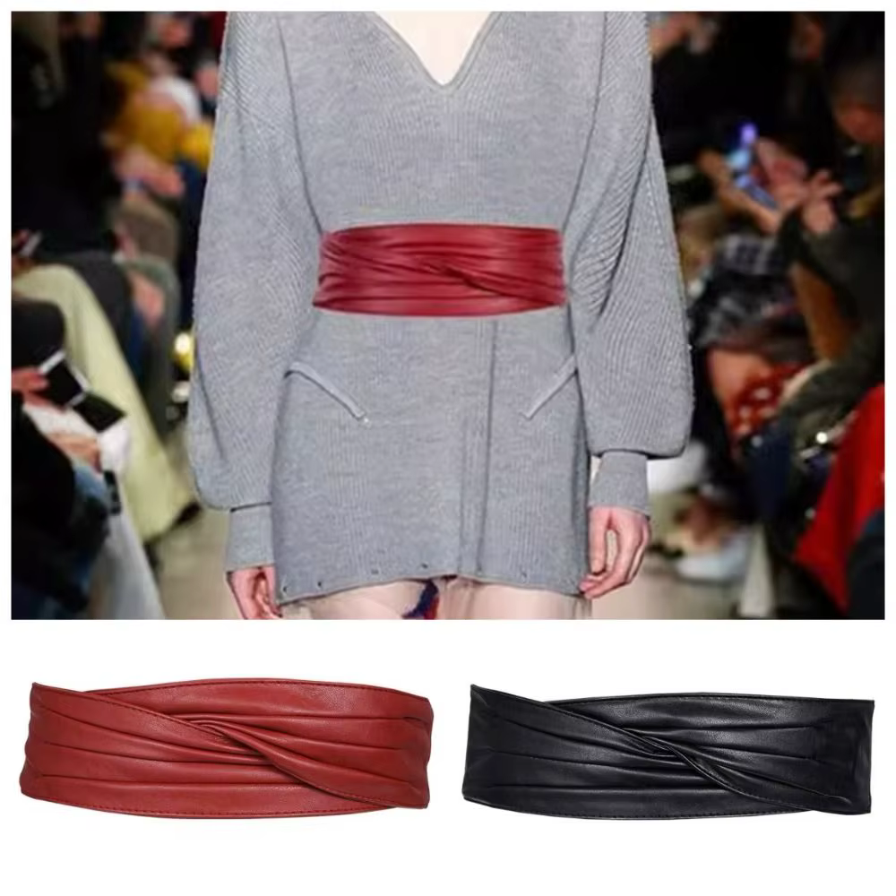 Ceinture large élastique élégante et réglable pour femme, sans boucle, classique, pour la décoration