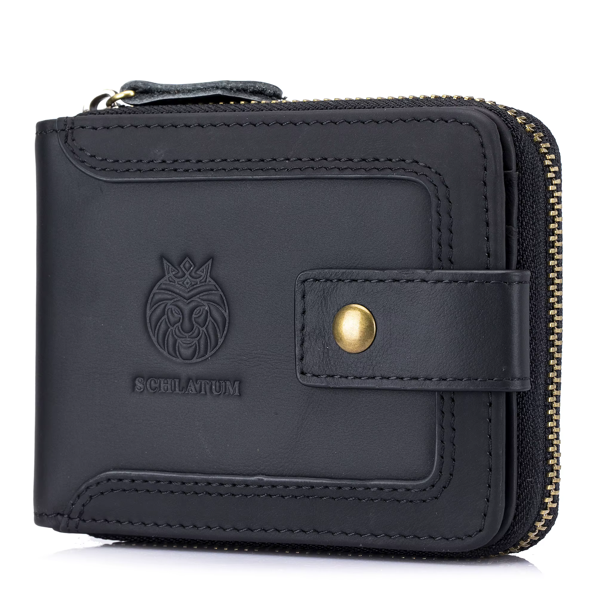 LUKZIJAES portefeuilles pour hommes en cuir véritable blocage RFID grande capacité carte de crédit p