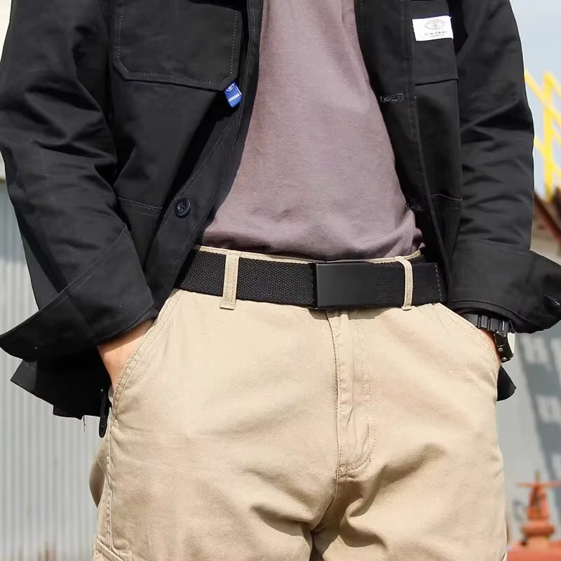 Ceinture en toile respirante pour hommes et femmes, ceinture réglable, DulFor Jeans, extérieur, unis