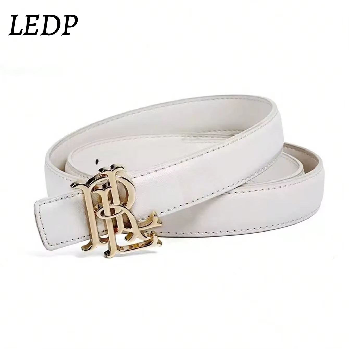 Ceinture en cuir véritable pour femme 2026 – 2,5 cm de large, boucle en alliage doré, design minimal