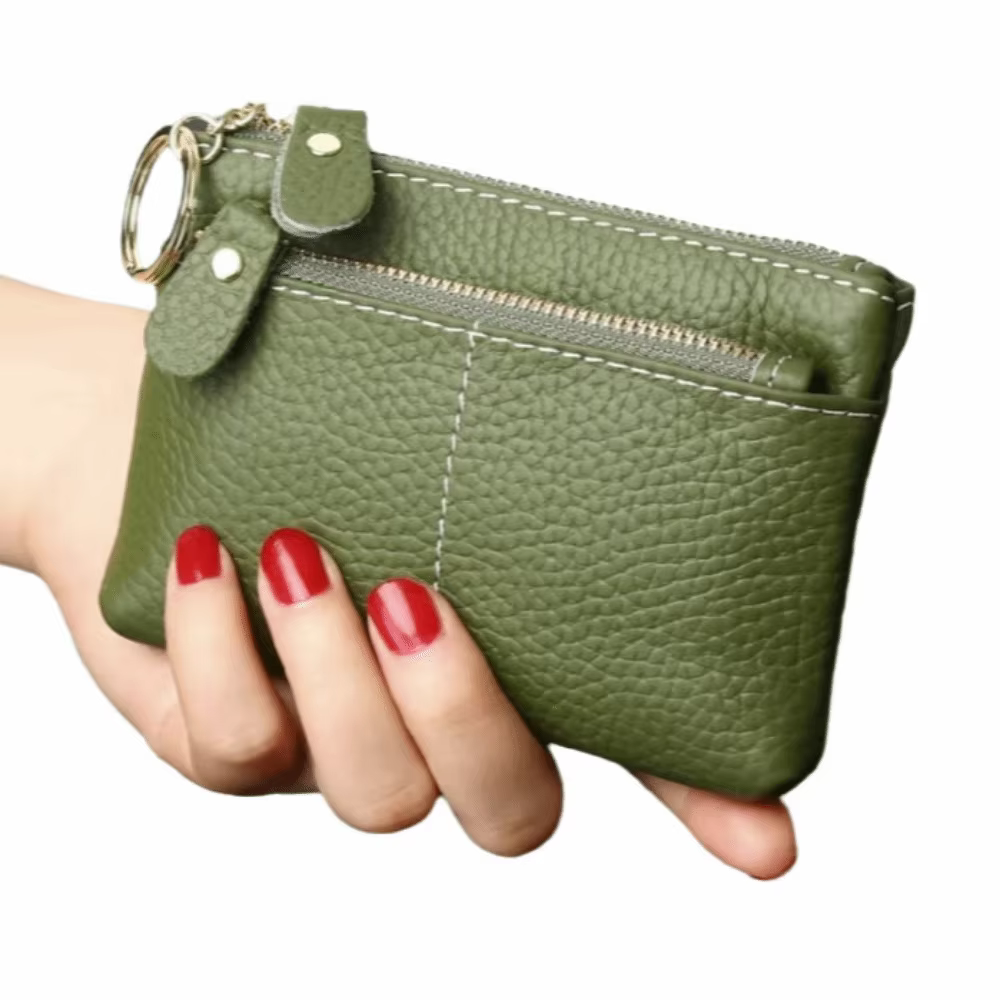 Porte-monnaie vintage mini en cuir PU avec plusieurs emplacements pour cartes, porte-clés pour femme