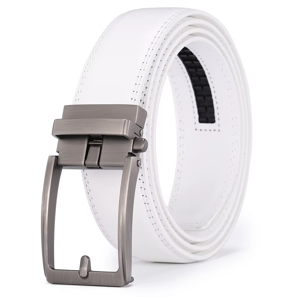 Ceinture de Golf blanche de luxe pour hommes, cuir de haute qualité, grande taille 110-130, sangle d