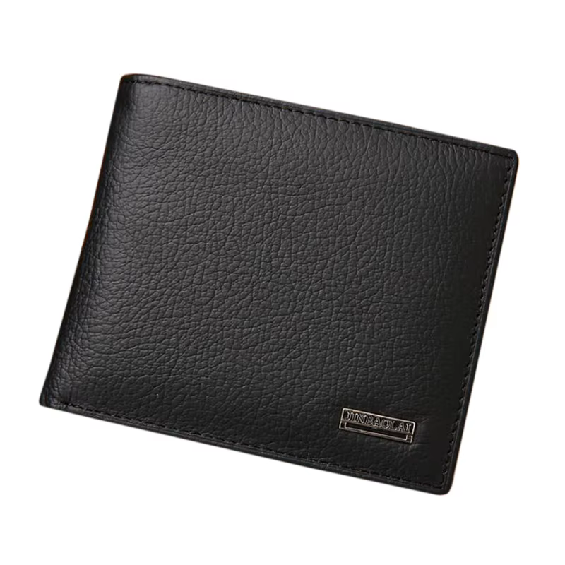 Portefeuille de luxe pour hommes en cuir véritable, fin et solide, bifold, porte-cartes de crédit, p