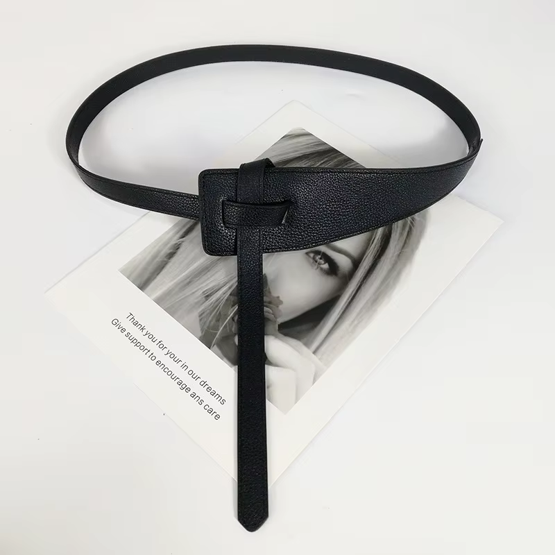 Ceinture en cuir PU souple pour femme, nœud de haute qualité, ceinture longue pour femme, ceinture l