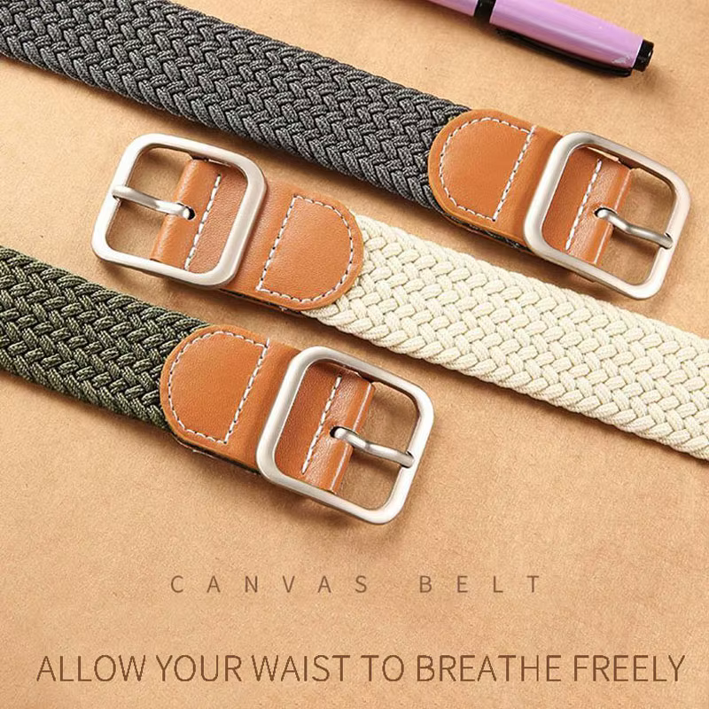 Ceinture tissée pour pantalons et pantalons pour hommes et femmes, en toile pour jeunes, Style Insta