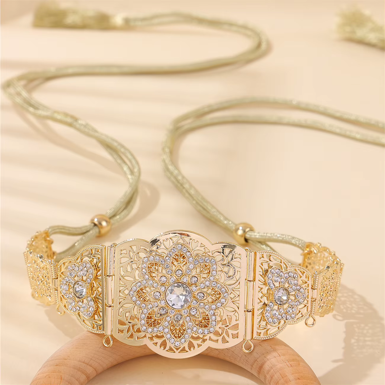 Ceinture de bijoux de luxe de style vintage pour femmes, longueur réglable, accessoire de mariage/ba
