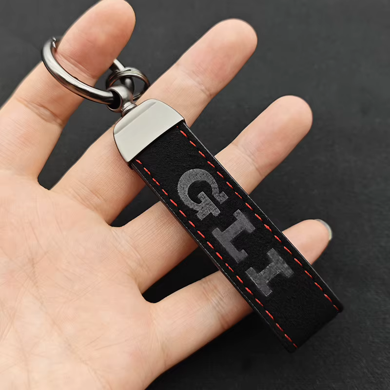 Porte-clés en cuir de luxe de haute qualité pour hommes et femmes, porte-clés avec logo GLI GTD, por