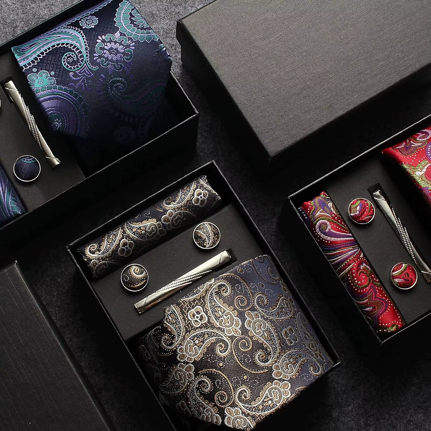 100% soie cravate Paisley Floral hommes cravate de qualité supérieure affaires cravate poche carré c