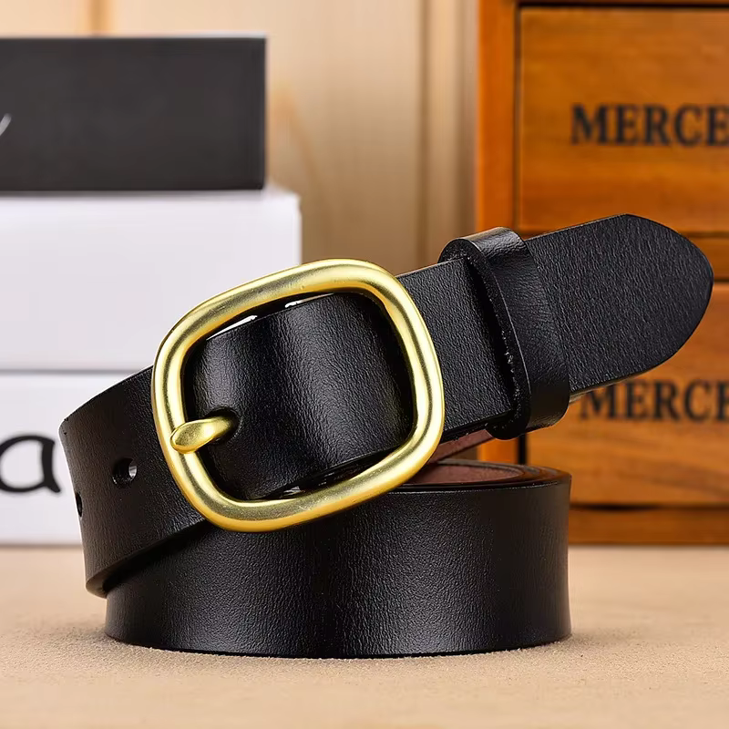 DINISIBOU- Ceinture en cuir véritable pour femme, accessoire vintage pour jeans, nouvelle collection