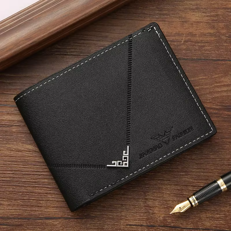 Portefeuille fin en cuir pour homme, blocage RFID, portefeuille à rabat pour poche avant, minimalist
