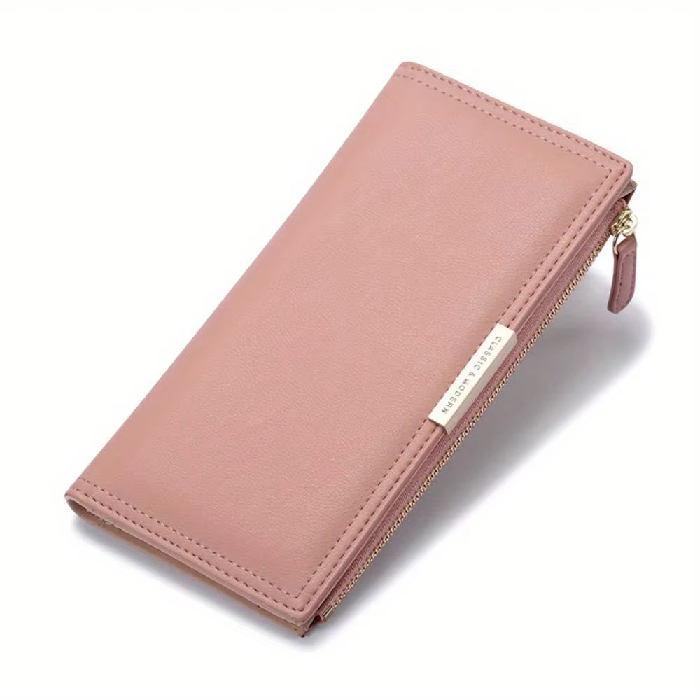 Portefeuille Ultra mince pour femmes, porte-carte de crédit bloquant RFID, pochette à deux volets av