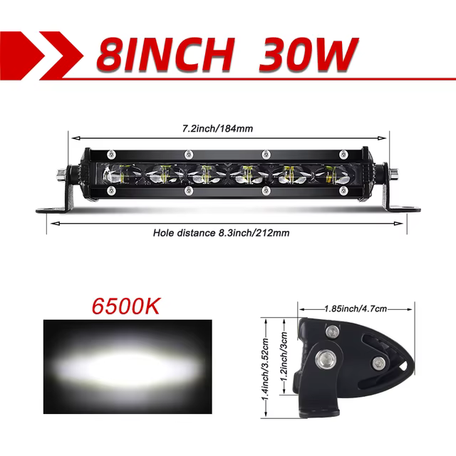 Barre lumineuse LED 6D 8 pouces 14 pouces 20 pouces barre LED tout-terrain pour camion Lada 4x4 SUV 
